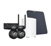 Reolink Kit de Seguridad con 2× Altas PT Ultra Negro+ 1× Home Hub Mini, Cámaras 4K Solares Exterior con Batería 20000 mAh, Visión Nocturna ColorX, 360° Auto-Tracking, Hub con Almacenamiento Local