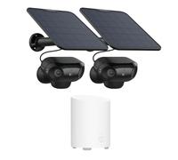 Reolink Kit de Seguridad con 2× Argus 4 Pro Negro+ 1× Home Hub Mini, Cámaras 4K WiFi Exterior Solar, Visión Nocturna ColorX F1.0, Gran Angular 180°, WiFi 6 2,4/5 GHz, Hub con Almacenamiento Local