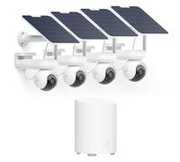 Reolink Kit de Seguridad con 4× Altas PT Ultra + 1× Home Hub Mini, Cámaras 4K Solares Exterior con Batería 20000 mAh, Visión Nocturna ColorX, 360° Auto-Tracking, WiFi 6, Hub con Almacenamiento Local y