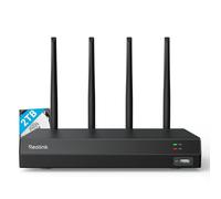 Reolink NVR WiFi 6 4K 12CH con HDD 2TB Integrado, WiFi 2,4/5GHz | Para Cámaras WiFi y Batería Reolink (excepto 4G), Sin Puertos PoE, Sistema Vigilancia, Grabación 24/7, RLN12W Negro