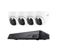 Reolink nvs8-12md4 8-k 12mp poe 4 cámaras domo sistema de seguridad c