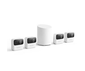 Reolink Pack 4 Cámaras Argus MagiCam Inalámbricas Magnéticas Home Hub Mini Centro de Seguridad Todo en Uno, 9 Meses Autonomía, Detección IA, Wi-Fi 2,4/5GHz, Almacenamiento Local