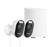 Reolink Pack de Seguridad: 2× Lumus Cámara Exterior 2K 4MP con Reflectores, Wi-Fi Dual 2,4/5GHz, Detección de Movimiento y Audio Bidireccional + Home Hub Mini con Almacenamiento Local Seguro