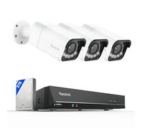 Reolink Paquete de 3 RLC-811A y 1 RLN8-410 4K Camara Vigilancia PoE, Detección de Personas/Vehículos/Pets, Zoom óptico 5X, Color Visión Nocturna, Audio Bidireccional; NVR 8CH con HDD de 2TB