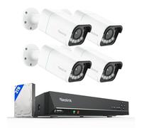 Reolink Paquete de 4 RLC-811A y 1 RLN8-410 4K Camara Vigilancia PoE, Detección de Personas/Vehículos/Pets, Zoom óptico 5X, Color Visión Nocturna, Audio Bidireccional; NVR 8CH con HDD de 2TB