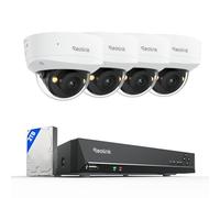 Reolink Paquete de 4 RLC-840A y 1 RLN8-410 4K Cámara Vigilancia Exterior PoE, IK10, Visión Nocturna en Color, Detección Persona/Vehículo/Animale, Audio Bidireccional; NVR 8CH con HDD de 2TB