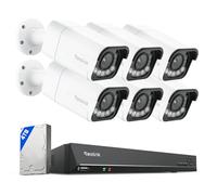 Reolink Paquete de 6 RLC-811A y 1 RLN16-410 4K Camara Vigilancia PoE, Detección de Personas/Vehículos/Pets, Zoom óptico 5X, Color Visión Nocturna, Audio Bidireccional; NVR 16CH con HDD de 4TB