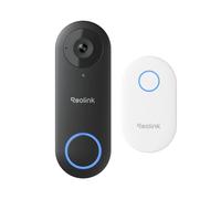 Reolink PoE Timbre Inalámbrico Exterior Impermeable, Súper HD 2K+, Visión Diagonal 180°, Audio Bidireccional, Detección de Personas, Visión Nocturna, Alertas, Funciona con NVR, Video Doorbell PoE
