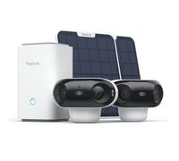 Reolink Set de 2 Cámaras 4K Argus 4 Pro con Panel Solar, Visión Nocturna ColourX, Gran Angular de 180°, Wi-Fi 6, 8MP Camara Vigilancia WiFi Exterior Solar con Home Hub