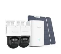Reolink Set de 2 Cámaras 4K Trackmix con Panel Solar, 8MP 360° PTZ Camara Vigilancia Exterior con Auto-Tracking & Doble Lente, 2,4/5 GHz WiFi 6, Detección Smart, Visión Nocturna en Color