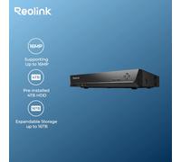 Reolink-sistema de vigilancia de 16 canales, grabadora de vídeo en red 4K, 12MP, PoE, NVR, 4TB, HDD, detección Humana/coche para cámaras IP de seguridad de 8MP
