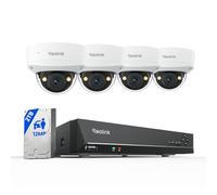 Reolink Sistema PoE 12MP 4 cámaras Exteriores IK10, Modelo RLK8-1200V4 | ángulo de 145°, visión Nocturna en Color, detección de Movimiento, Audio bidireccional, NVR de 8 Canales y HDD de 2TB