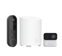 Reolink Timbre a Batería 2K y Argus MagiCam con Home Hub Mini, Centro de Seguridad Todo en Uno, Almacenamiento Local, Vista 1:1, Detección de Paquetes/Personas, Wi-Fi 2,4/5GHz