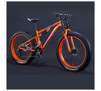 REOTEL Bicicleta Montaña para Adulto Hombre Mujer 26 Pulgadas de 3 y 5 Radio Neumático Gordo MTB Profesional Doble Freno Disco Ciclismo BTT Doble Suspensión Marco Acero Carbono,Orange Spoke,24 Speed