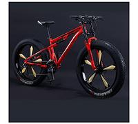 REOTEL Bicicleta Montaña para Adulto Hombre Mujer 26 Pulgadas de 3 y 5 Radio Neumático Gordo MTB Profesional Doble Freno Disco Ciclismo BTT Doble Suspensión Marco Acero Carbono,Red 5 Spoke,21 Speed