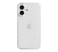 Reownest Compatible avec Coque pour iPhone 16, Silicone TPU Housse pour filles femmes garçons ons, Mignon Polka Dot Pattern Aesthetic Design Coque antichoc et étanche Case - Transparent Blanc