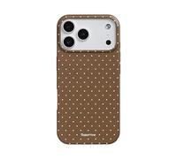 Reownest Compatible avec Coque pour iPhone 17 Pro, Silicone TPU Housse, Mignon Fashion Polka Dot Pattern Aesthetic Design Coque antigolpes et Waterproof Case pour iPhone 17 Pro-Marrón