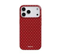 Reownest Compatible avec Coque pour iPhone 17 Pro, Silicone TPU Housse, Mignon Fashion Polka Dot Pattern Aesthetic Design Coque antigolpes et Waterproof Case pour iPhone 17 Pro-Rouge