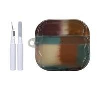 Reownest Funda compatible con AirPods 4 con kit de limpieza, bonito diseño de cuadros dopamina multicolor, diseño estético, resistente a los arañazos, funda blanda para auriculares, multicolor