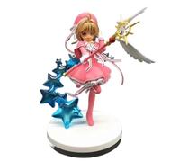 Reoxign - Figura de Sakura, acción Kinomoto de pie mago rosa 20 cm / 7,9 pulgadas de PVC Cosplay hechos a mano recuerdos para aficionados al anime