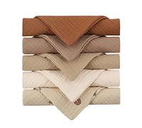 Reoyloep Reyloep Toallitas húmedas para bebés Muslin, 5 Piezas con Toallas cuadradas Muslin 23x23cm / 9.06 "x9.06 toallitas de algodón para bebés súper Suaves