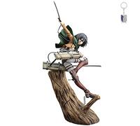 REOZIGN Figura de Mikasa Ackerman, postura de batalla, 28 cm, colección de juguetes de Eren Yeager Mikasa Levi Ackerman, para fanáticos del anime