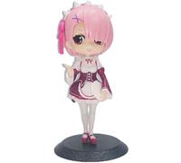 REOZIGN REM, Ram Figure, Q Version Big Eyes Figures de anime de pie 15 cm / 5,9 pulgadas PVC Modelo de acción de carácter, figura de decoración de estatua ornamento regalos (Pink)