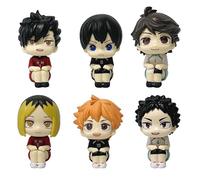 REOZIGN Tobio Kageyama, Shōyō Hinata, Tōru Oikawa, Tetsurō Kuroo, versión Q 6 piezas Anime 9 cm / 3,5 pulgadas de decoración de modelo hecho a mano