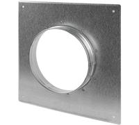 Repa Market Brida de Conducto de Secadora Redonda de 150 mm - Placa de Pared de Ventilación de Secadora de Acero Galvanizado - Adaptador de Pared y Techo para Tubería Rígida o Flexible para Manguera