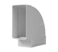 Repa Market Canal plano de 90 grados, 110 x 55 mm, conector de tubo rectangular horizontal, conector de tubo de plástico ABS para calefacción, refrigeración, canal plano, conducto de ventilación