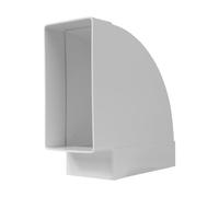 Repa Market Canal plano de 90 grados, 150 x 75 mm, conector de tubo rectangular horizontal, conector de tubo de plástico ABS para calefacción, refrigeración, canal plano, conducto de ventilación