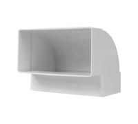 Repa Market Canal plano de 90° grados 150 x 75 mm - Vertical Rectangular Tubo Conector - Conector de tubo de plástico ABS para calefacción, refrigeración, canal plano, conducto de ventilación, aire