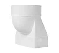 Repa Market Conector de tubo rectangular de 110 x 55 mm para tubo de ventilación redondo de 100 mm - plástico ABS tubo redondo conexión, calefacción, refrigeración, canal plano/conducto de ventilación