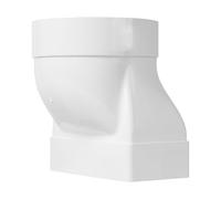 Repa Market Conector de tubo rectangular de 150 x 75 mm para tubo de ventilación redondo de 125 mm - plástico ABS tubo redondo conexión, calefacción, refrigeración, canal plano/conducto de ventilación