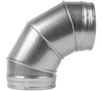 Repa Market Conector macho de conducto de 90° de 15.2 cm - codo redondo de entrada y salida de metal - Adaptador de tubo de ventilación de acero galvanizado para HVAC hogar o ventilación industrial