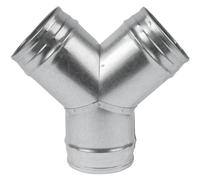 Repa Market Divisor de conducto en Y de 100 a 100 mm - Divisor de manguera de acero galvanizado de 3 vías/adaptador macho de manguera de ventilación de secadora/ventilador de escape HVAC