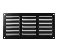 Repa Market negra Cubierta de ventilación de aire resistente a los arañazos de 300 x 150 mm (dimensiones exteriores) - Cubierta de rejilla de acero galvanizado con pantalla de malla/pared