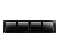 Repa Market negra Cubierta de ventilación de aire resistente a los arañazos de 400 x 100 mm (dimensiones exteriores) - Cubierta de rejilla de acero galvanizado con pantalla de malla/pared