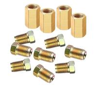 Repair Fitting - Thread Adapter | M10 Internal Thread Inverted Brake Line Fittings, Brass Combination Pack For Automotive Repair 3/16” Brass Connectors
