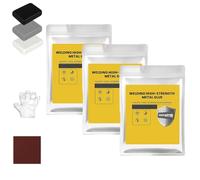 Repair Mud Iron Glue, Mud Iron Glue Putty, High-Strength Metal Repair Adhesive, Heat-Resistant Epoxy for Steel, Aluminum, Pipes, Tanks, Plastic, and DIY Fixes (Black,3 Pcs)