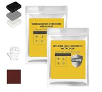 Repair Mud Iron Glue, Mud Iron Glue Putty, High-Strength Metal Repair Adhesive, Heat-Resistant Epoxy for Steel, Aluminum, Pipes, Tanks, Plastic, and DIY Fixes (Grey,2 Pcs)