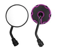 REPAIROCK 1 Juego de Espejos Retrovisores para Motocicleta Bar End Side Mirrors Montaje Universal Ajustable Hierro Plástico Morado Negro Forma Redonda M10