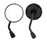 REPAIROCK 1 Juego de Espejos Retrovisores para Motocicleta Bar End Side Mirrors Mount Universal Ajustable Hierro Plástico Negro Forma Redonda M10