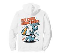 Repara Coches, Bebe Cervezas, Repite la Ropa Divertida de mecánico Sudadera con Capucha