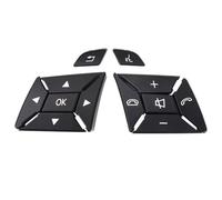 Reparación Botones Volante Compatible Con Benz Para GLK X204 GLK250 GLK300 GLK350 2013-2015 Pegatina De Cubierta Embellecedora De Interruptor De Botón De Volante Negro