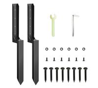 Reparación de correos de valla, estabilizador de postes, 2 vallas de metal Mender - Soporte fijo de reparación, punta molida, estabilizador de postal para una solución rápida inclinada y rota postes