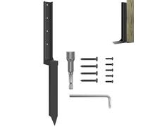 Reparación De Postes De Cerca - Kit De Carga Pesada De 15.2x16.5 Pulgadas, Puntas De Acero, Soporte De Suelo De Reemplazo Con Estructura De Metal Engrosado | Valla De Fijación Rápida Para El Hombre