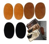 Reparación de Ropa Ovalada Parche De Codo Para Ropa Parche De La Rodilla De Los Pantalones Utiliza Para Decorar Y Coser Prendas MarróN Oscuro, Negro, Camel, Un Par Cada Uno En Tres Colores, 6 Piezas