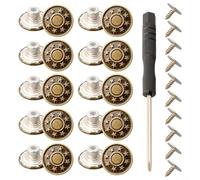 Reparaciones sin esfuerzo con 10 botones de metal para jeans de 17 mm NoSew para todos tus proyectos (A)