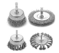 Reparado de alambre - Rueda de vástago hexagonal de 1 4 pulgadas, taladro resistente a la corrosión | Accesorio de limpieza de pliegue curvo de acero de carbón grueso para oxidado